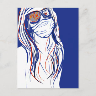 Gesichtsmaske Blues Postkarte