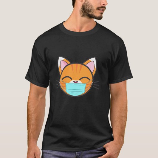 Gesichtsmaske der Katze, Niedliche Orangefarbene K T-Shirt (Vorderseite)