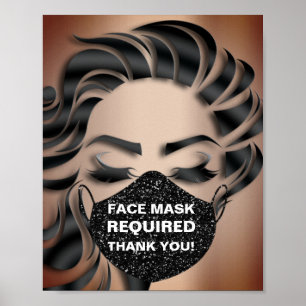 Gesichtsmaske erforderlich Cosmetologe Covid Glitz Poster