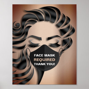 Gesichtsmaske erforderlich Covid Kosmetologe Frise Poster