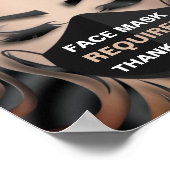 Gesichtsmaske erforderlich Covid Kosmetologe Hair Poster (Ecke)