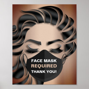 Gesichtsmaske erforderlich Covid Kosmetologe Hair Poster