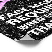 Gesichtsmaske erforderlich Covid Lash Tropfen Holo Poster (Ecke)