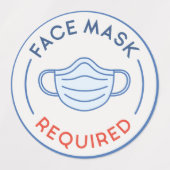 Gesichtsmaske erforderlich etiketten (Design 1)