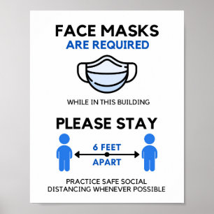 Gesichtsmaske erforderliches Poster, 2,5 m. weg Poster