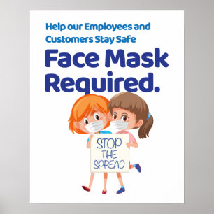 Gesichtsmaske erforderliches Zeichen Kleine Unte Poster