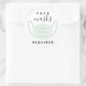 Gesichtsmaske erfordert Etikett Runder Aufkleber (Tasche)