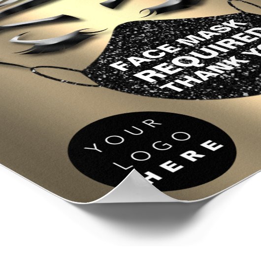 Gesichtsmaske für das gewünschte Logo im Haarstil Poster (Ecke)