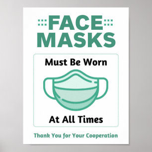 Gesichtsmaske jederzeit erforderlich poster