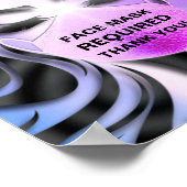 Gesichtsmaske mit erforderlichem Covid Friseur Ros Poster (Ecke)
