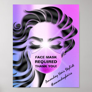 Gesichtsmaske mit erforderlichem Covid Friseur Ros Poster