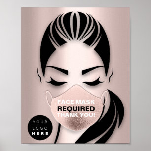 Gesichtsmaske mit erforderlichem Covid-Girl-Logo Poster