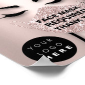 Gesichtsmaske mit erforderlichem Covid GlitterRose Poster (Ecke)