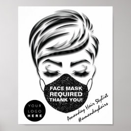 Gesichtsmaske mit erforderlichem Covid-Lash-Logo Poster