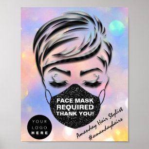 Gesichtsmaske mit erforderlichem Covid-Logo Poster