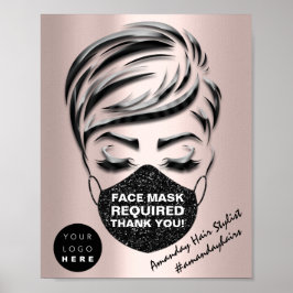 Gesichtsmaske mit erforderlichem Covid-Rose-Logo Poster