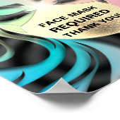Gesichtsmaske mit erforderlicher Covid Holografie Poster (Ecke)