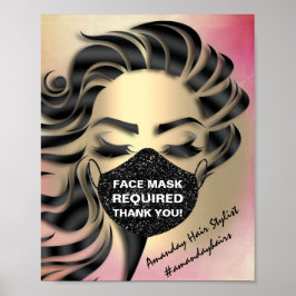 Gesichtsmaske mit erforderlicher Covid-Rose Gold Poster