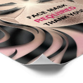 Gesichtsmaske mit erforderlicher Covid Rose Haar Poster (Ecke)