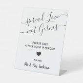 Gesichtsmaske-Station minimale moderne Hochzeitsic Sockelschild (Vorderseite)