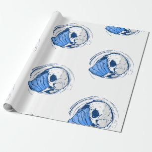 Gesichtsmaske Totenkopf Gothic Halloween Geschenkpapier