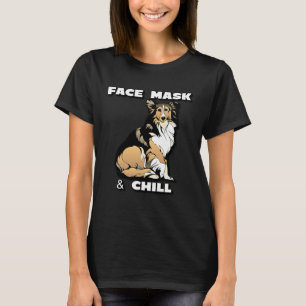 Gesichtsmaske und Chilloid mit weißem Text T-Shirt