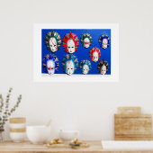 Gesichtsmasken Poster (Küche)