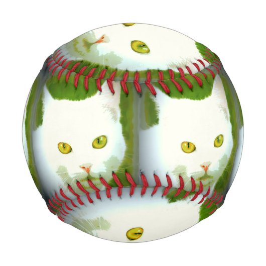 Gesichtsmuster der weißen Katze Thunder_Cove Baseball (Vorderseite)