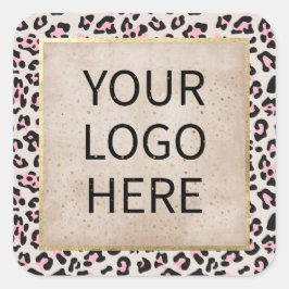 Gesichtsmuster und Gold Vintag Quadratischer Aufkleber