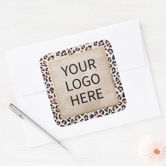 Gesichtsmuster und Gold Vintag Quadratischer Aufkleber (Umschlag)