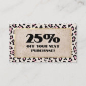 Gesichtsmuster und Gold Vintag Rabattkarte (Vorderseite)