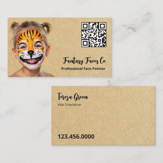 Gesichtspainter QR Visitenkarte (Vorne/Hinten)