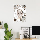 Gesichtspanatomie Facial Fat Pad mit Peony-Blume Poster (Heimbüro)