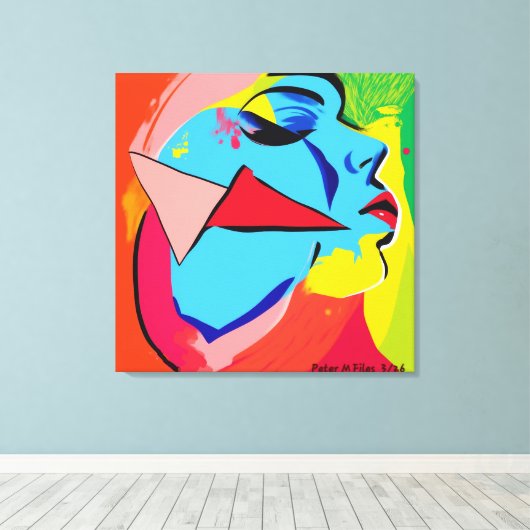 Gesichtspflege gestresste Canvas Print Leinwanddruck (Insitu (Holzboden))