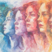 Gesichtspflege von Frauen - Aquarellmalerei Aufkleber (Vorderseite)