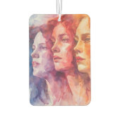 Gesichtspflege von Frauen - Aquarellmalerei Autolufterfrischer (Rückseite)