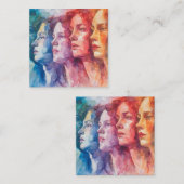 Gesichtspflege von Frauen - Aquarellmalerei Begleitkarte (Vorne/Hinten)