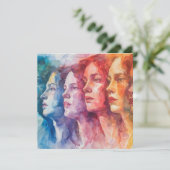 Gesichtspflege von Frauen - Aquarellmalerei Einladung (Stehend Vorderseite)