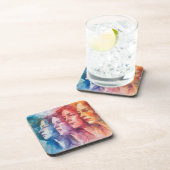 Gesichtspflege von Frauen - Aquarellmalerei Getränkeuntersetzer (Rechte Seite)