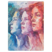 Gesichtspflege von Frauen - Aquarellmalerei Klemmbrett (Rückseite)