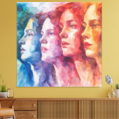Gesichtspflege von Frauen - Aquarellmalerei Leinwanddruck (Insitu (Wohnzimmer))