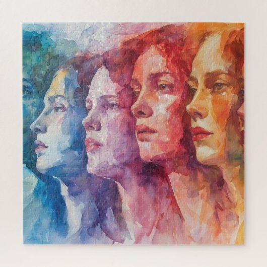 Gesichtspflege von Frauen - Aquarellmalerei Puzzle (Vertikal)