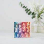 Gesichtspflege von Frauen - Aquarellmalerei Quadratische Visitenkarte (Stehend Vorderseite)