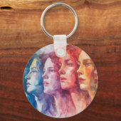 Gesichtspflege von Frauen - Aquarellmalerei Schlüsselanhänger (Rückseite)