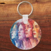 Gesichtspflege von Frauen - Aquarellmalerei Schlüsselanhänger (Vorderseite)