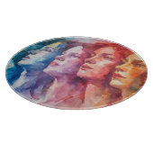 Gesichtspflege von Frauen - Aquarellmalerei Schneidebrett (Ecke)