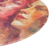 Gesichtspflege von Frauen - Aquarellmalerei Schneidebrett (Ecke)