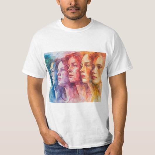 Gesichtspflege von Frauen - Aquarellmalerei T-Shirt (Vorderseite)