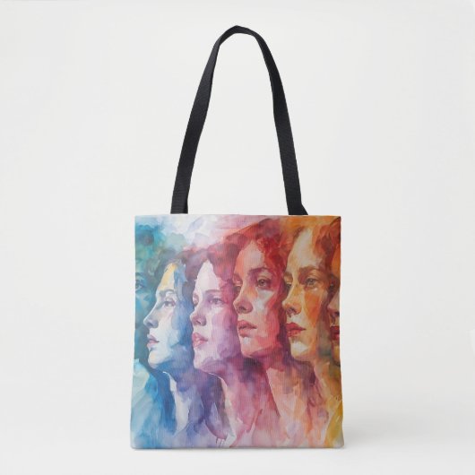 Gesichtspflege von Frauen - Aquarellmalerei Tasche (Vorderseite)