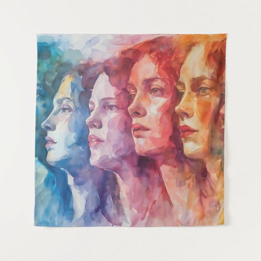 Gesichtspflege von Frauen - Aquarellmalerei Wandteppich (Vorderseite)